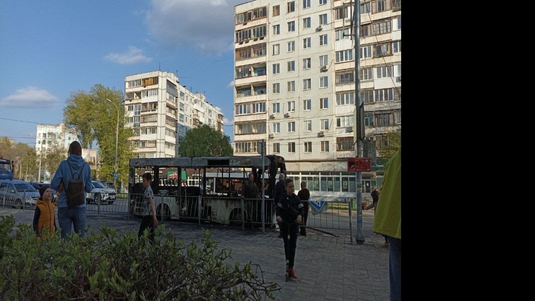 В Самаре на ул. Стара-Загора сгорел пассажирский автобус