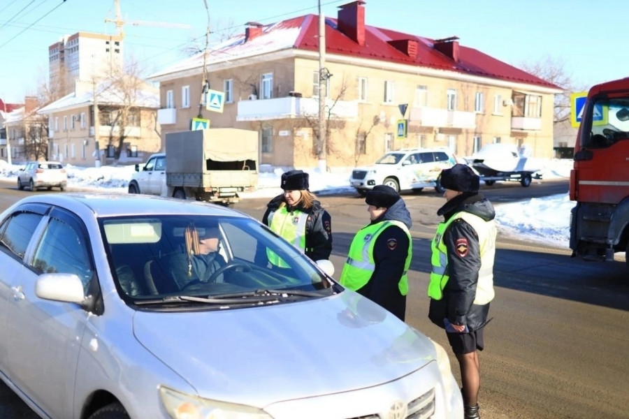 «Женский автопатруль»: девушки в погонах поздравили мужчин-водителей с праздником в Новокуйбышевске