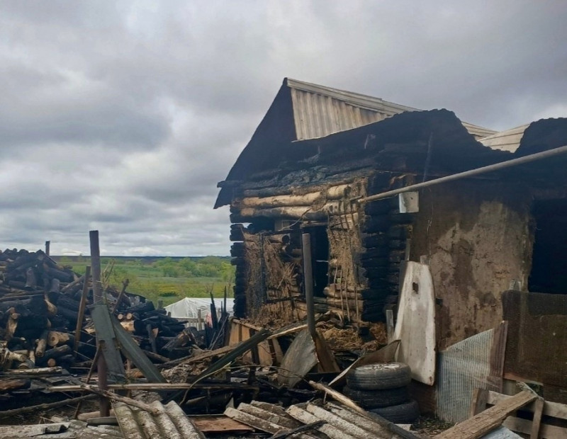 В Кинель-Черкасском районе горел дом