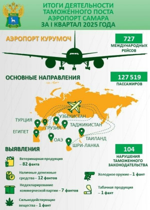 Самарская таможня: какие нарушения чаще всего выявляют у пассажиров в аэропорту Курумоч