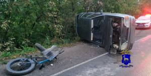 В Ставропольским районе легковушки сбила велосипедистку и перевернулась