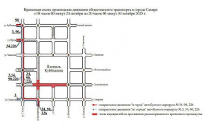Движение транспорта через перекресток улиц Галактионовской и Красноармейской временно ограничат в Самаре