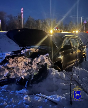 В Хворостянском районе водитель в метель съехал в кювет и попал в больницу