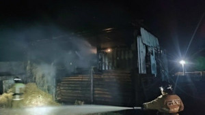 Ночью в Челно-Вершинском районе горела надворная постройка с сеном