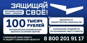 В Самарской области продолжается формирование отряда "БАРС-Крылья", главная задача которого - охрана и защита критически важной инфраструктуры региона.