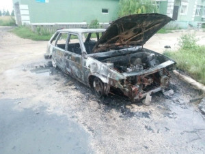 рано утром в Ставропольском районе произошло возгорание автомобиля