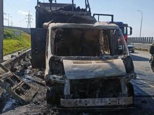 В Ставропольском районе произошло возгорание фуры и микроавтобуса