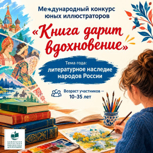 Самарская областная библиотека для молодежи приглашает начинающих и состоявшихся художников в возрасте от 10 до 35 лет принять участие в Международном конкурсе иллюстраций «Книга дарит вдохновение».