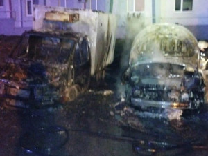 Сегодня ночью в Волжском районе произошло возгорание автомобилей