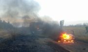 В Клявлинском районе открытым пламенем горел автомобиль